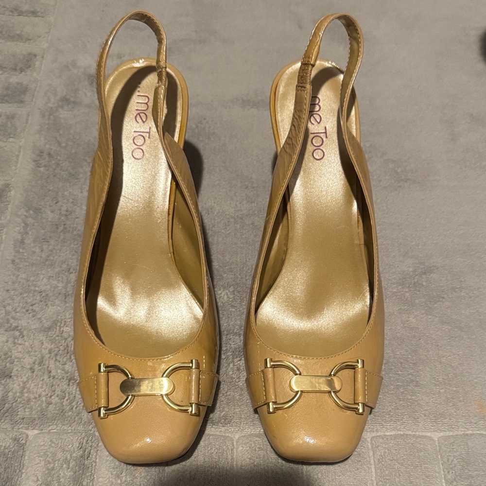 Me Too Women's Beige Slingback Heels